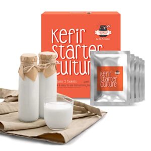 Zoh Probiotics - Milk Kefir Starter Culture | with 55-60 Strains of Live Active Cultures | Easy and Low Maintenance | Pack of 5 - Make Upto 100 litres of Delicious Milk Kefir Probiotic…(Liquid)