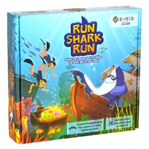 Zvata Run Shark Run - Fun Board Game for Kids Age 4+ Years | Indoor Cooperative Board Games for Children | Multiple Levels | Multicolour